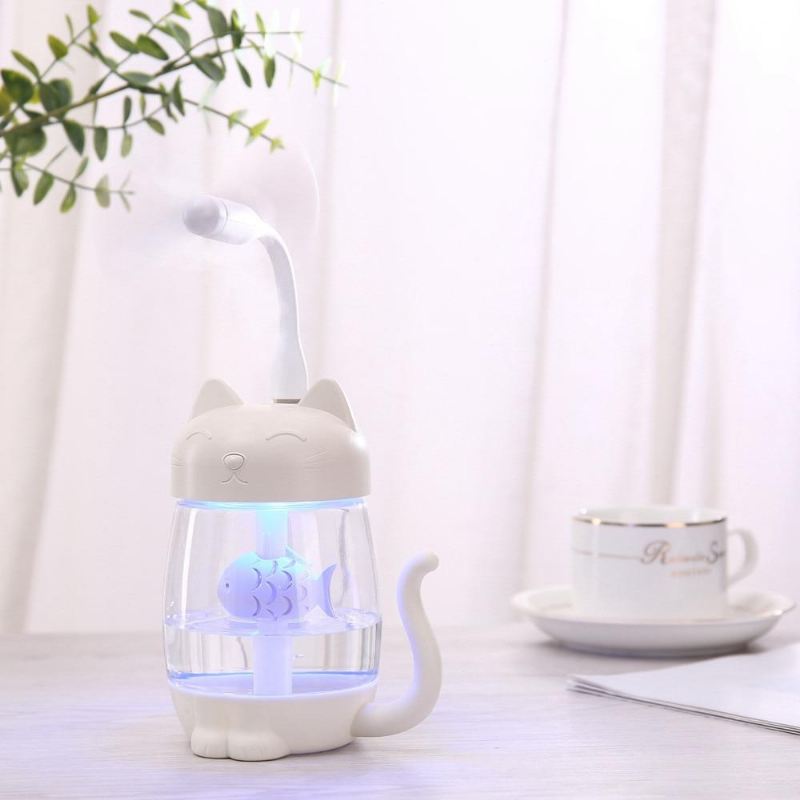 3 in 1 schattige kat led aromalamp ventilator en diffuser