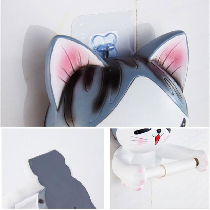 3d kat creatieve cartoon toiletpapier rek