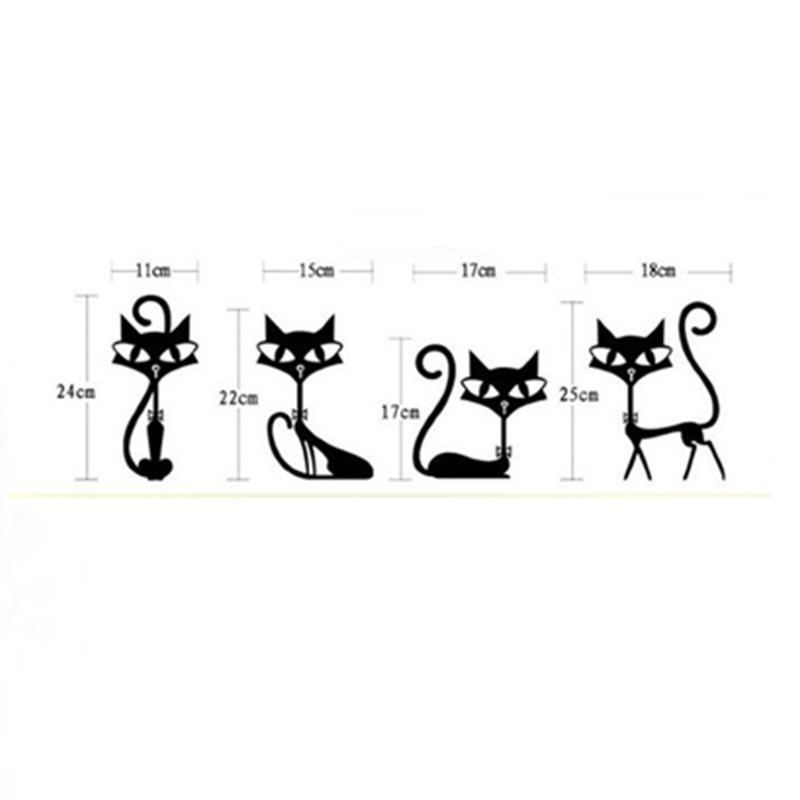 4 stijlvolle katten muurstickers