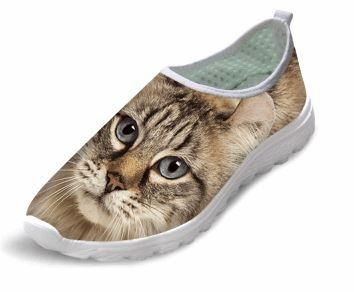 casual luchtige mesh fantastische wandelschoenen met kattenprint