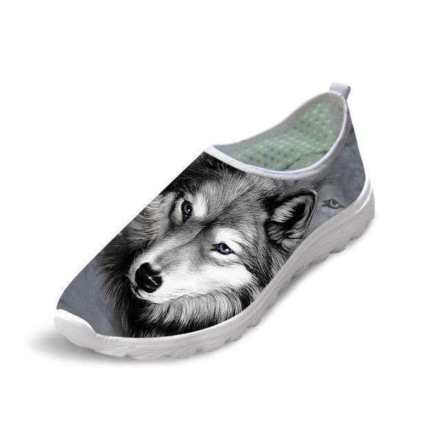 casual mesh schoenen 3d coole hond bedrukte slip-on