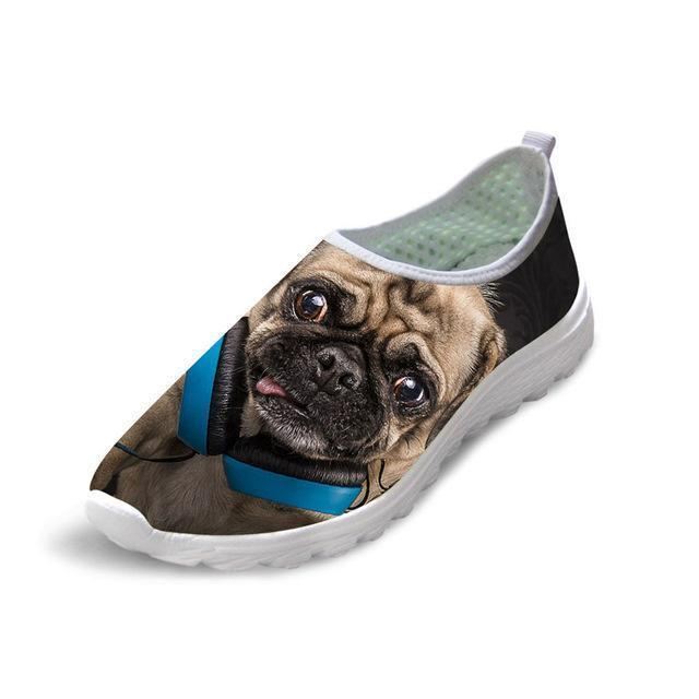 casual mesh schoenen 3d coole hond bedrukte slip-on