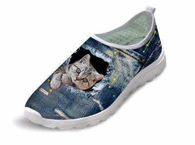 casual mooie kat bedrukte schoenen van luchtgaas