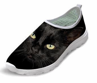 casual wandelschoenen met luchtgaas en kattenprint