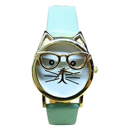 cattitude lederen horloge voor kattenliefhebbers