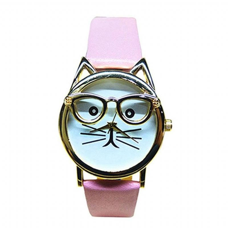 cattitude lederen horloge voor kattenliefhebbers