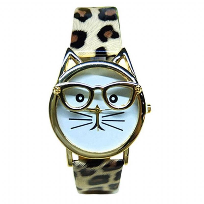 cattitude lederen horloge voor kattenliefhebbers