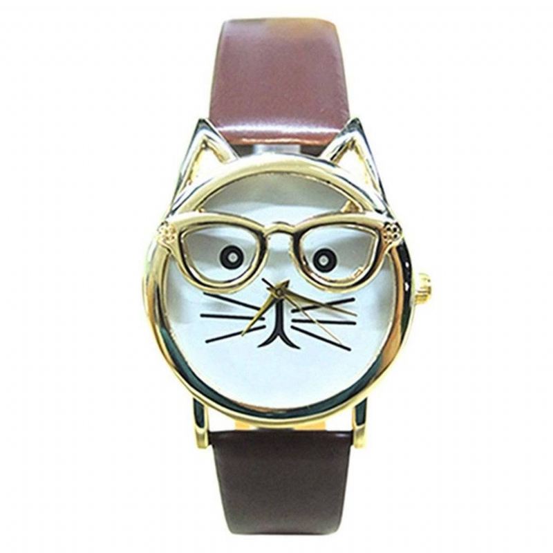 cattitude lederen horloge voor kattenliefhebbers