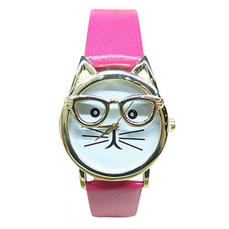 cattitude lederen horloge voor kattenliefhebbers