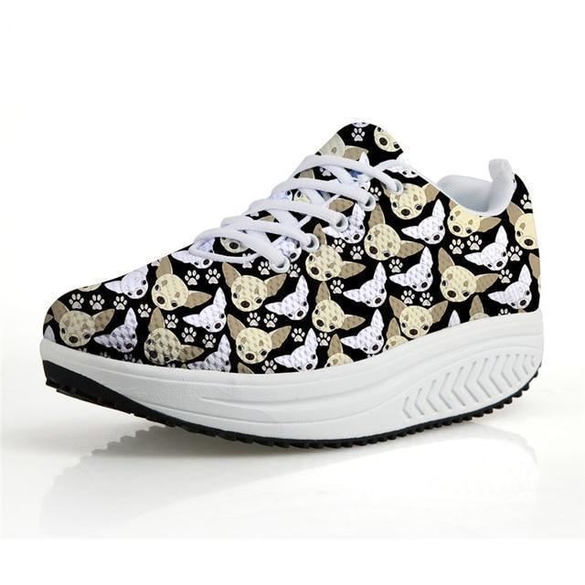 chihuahua hond print platte platform klimplanten schoenen