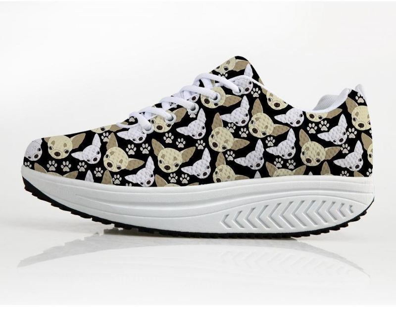 chihuahua hond print platte platform klimplanten schoenen