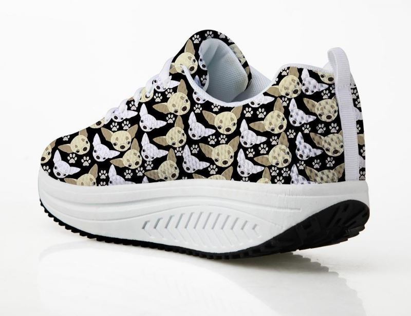 chihuahua hond print platte platform klimplanten schoenen