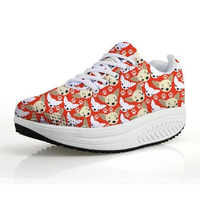 chihuahua hond print platte platform klimplanten schoenen