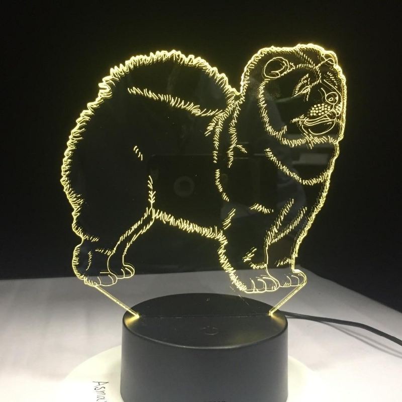 chow chow hond 3d nachtlampje