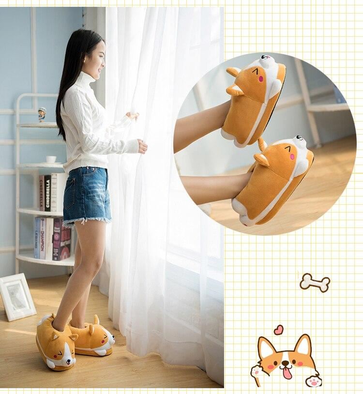 grappige shiba inu indoor pantoffels