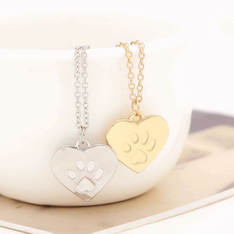 hart poot hond hanger ketting