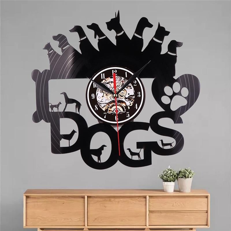 honden vinyl wandklok