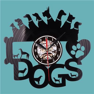 honden vinyl wandklok