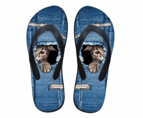 kat afdrukken flip flop slipper sandalen