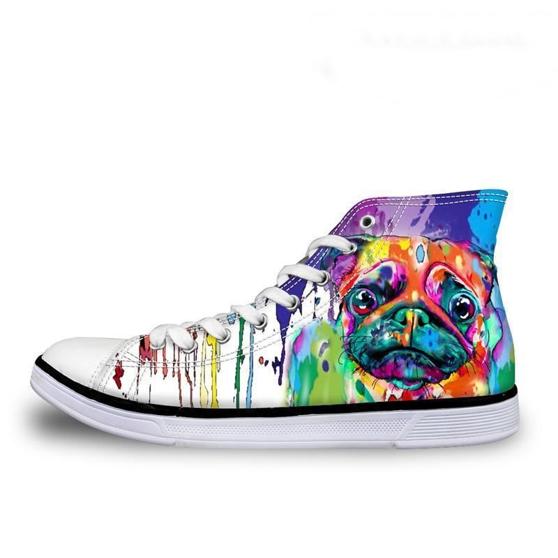 kleur splash hoge top dames 3d hondenprint schoenen