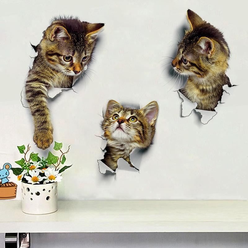 nette 3d katten kunst stickers huisdecoratie