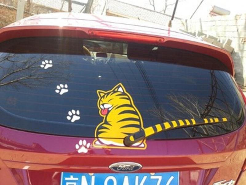 reflecterende sticker met kattenstaartwisser