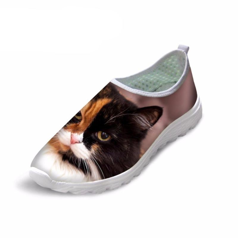 schattige 3d chagrijnige kat print air mesh schoenen