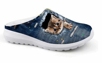 schattige 3d kat afdrukken air mesh strandschoenen