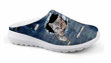 schattige 3d kat afdrukken air mesh strandschoenen