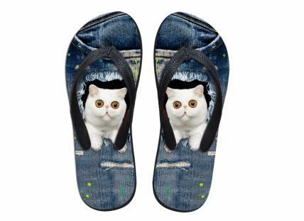 schattige gehypnotiseerde pantoffels met kattenprint