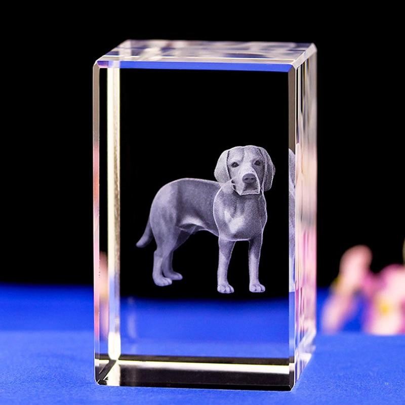 schattige hond gravure 3d tafellamp