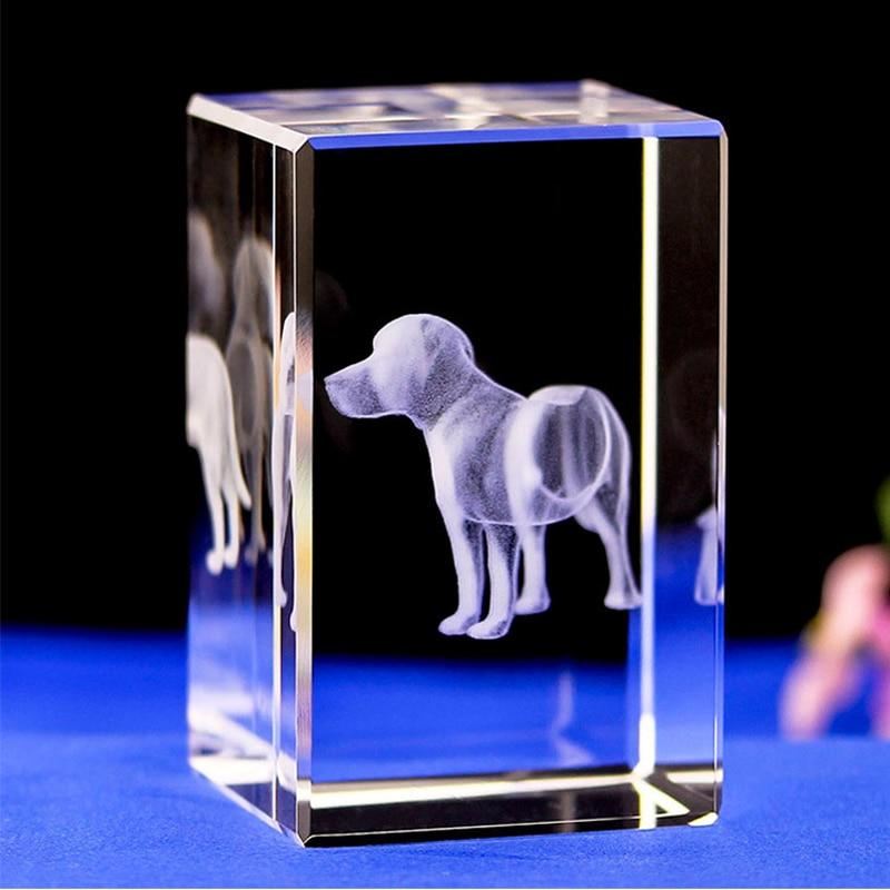 schattige hond gravure 3d tafellamp