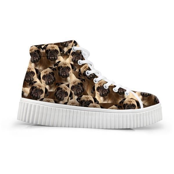 schattige hond print platte platform klimplanten schoenen