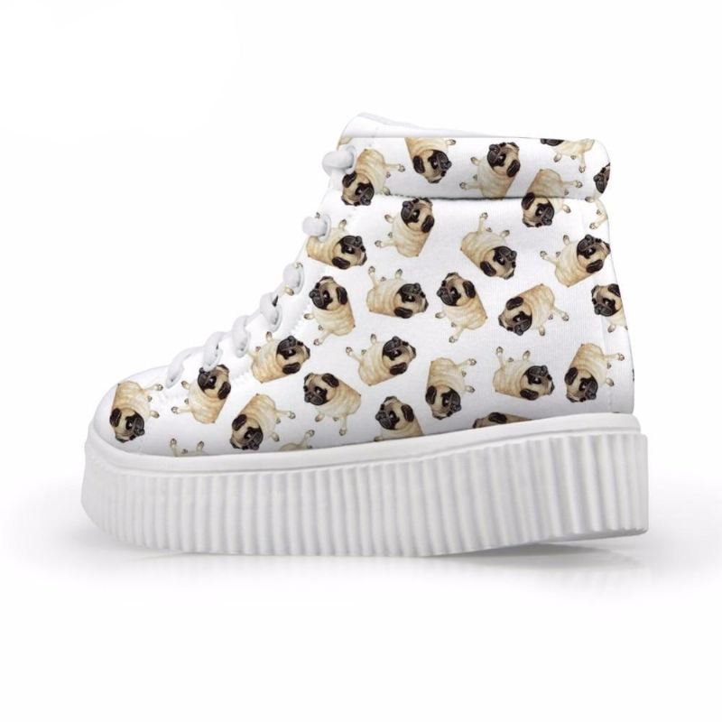 schattige hond print platte platform klimplanten schoenen