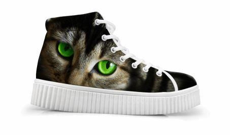 schattige kat afdrukken dikke bodem flats casual schoenen