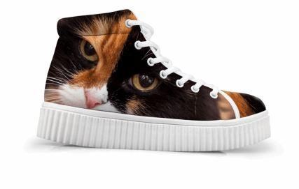 schattige kat afdrukken dikke bodem flats casual schoenen