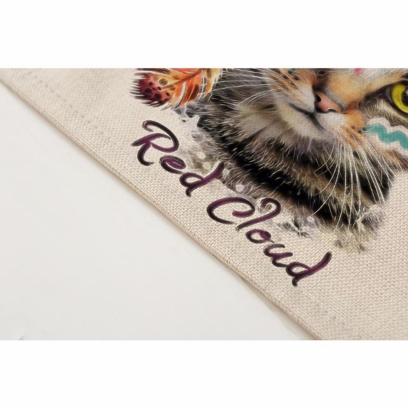 schattige kat print katoenen linnen placemats voor de keukentafel