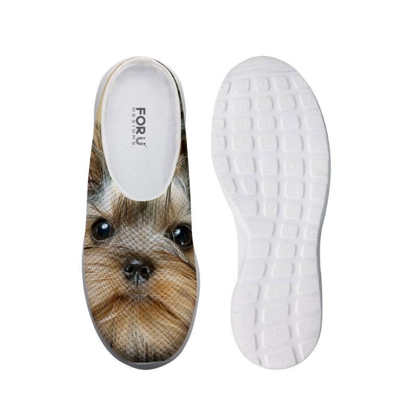 schattige mesh schoenen 3d coole hond bedrukte slip-on