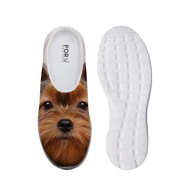 schattige mesh schoenen 3d coole hond bedrukte slip-on