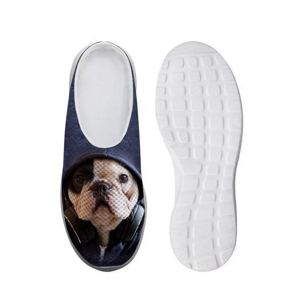 schattige mesh schoenen 3d coole hond bedrukte slip-on