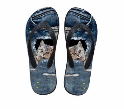 schattige selfie-doel pantoffels met kattenprint