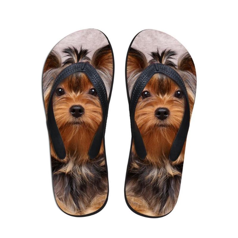 schattige vrouwen hond print strand slippers slipper sandalen