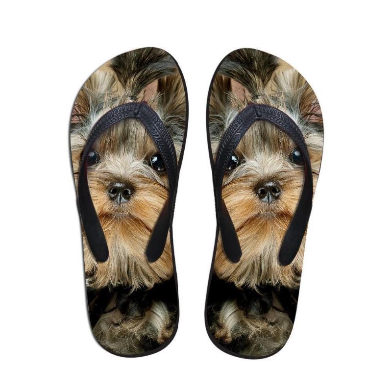 schattige vrouwen hond print strand slippers slipper sandalen