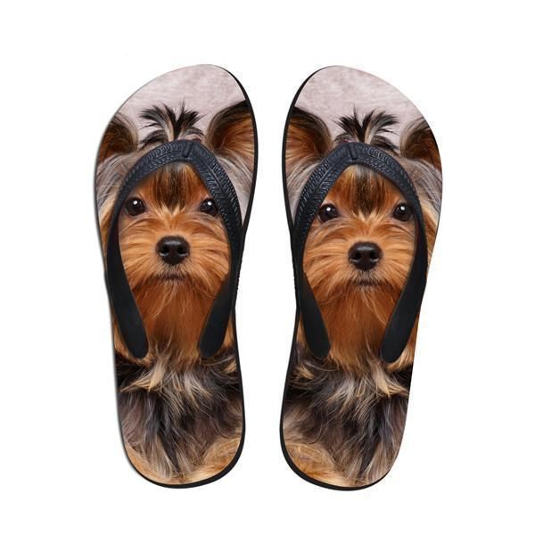 schattige vrouwen hond print strand slippers slipper sandalen