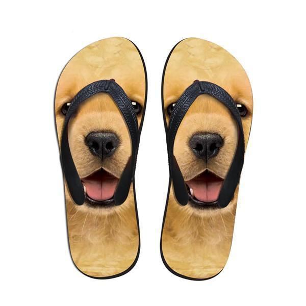 schattige vrouwen hond print strand slippers slipper sandalen