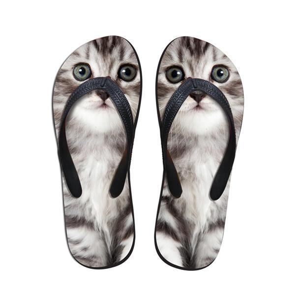 schattige vrouwen kat print strand slippers slipper sandalen