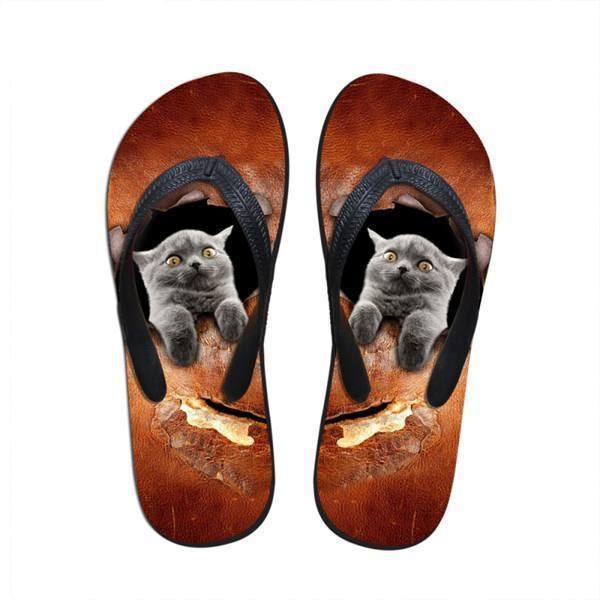 schattige vrouwen kat print strand slippers slipper sandalen