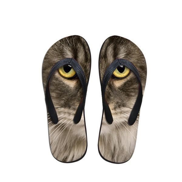 schattige vrouwen kat print strand slippers slipper sandalen