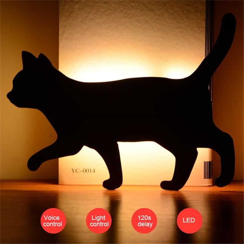 sensor en spraaksensor led schattige kattenlamp