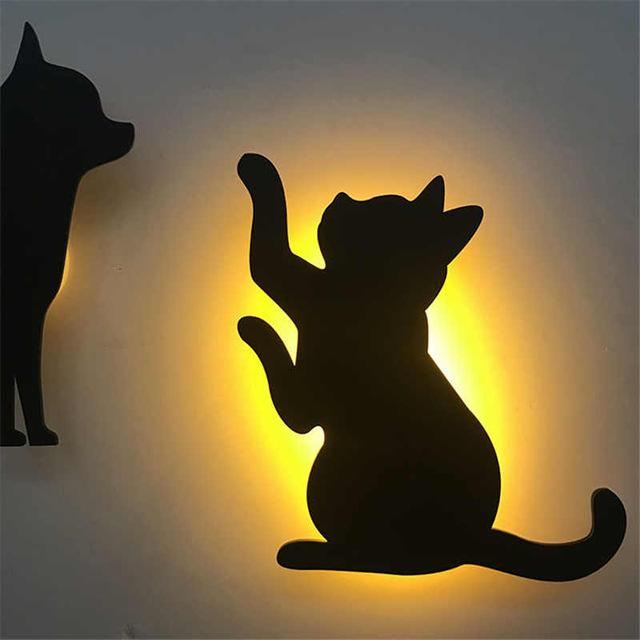 sensor en spraaksensor led schattige kattenlamp